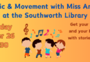 Miss Angie’s Music & Movement – Saturday, October 26 at 10:30am