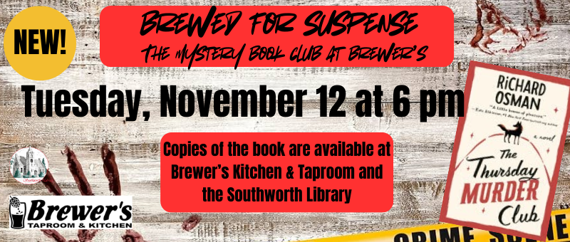 Brewed for Suspense: Thursday Murder Club- Tuesday, Nov. 12 at 6 pm at Brewer’s