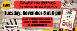 Brewed for Suspense the mystery book club at Brewers