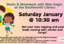 Miss Angie’s Music & Movement – Saturday, January 25 at 10:30am