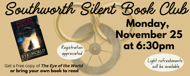 Southworth Silent Book Club – Monday, November 25 at 6:30pm