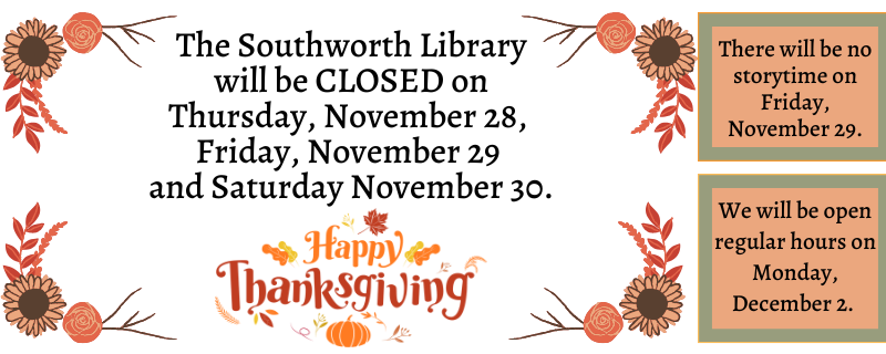 Thanksgiving Closings – November 28-30