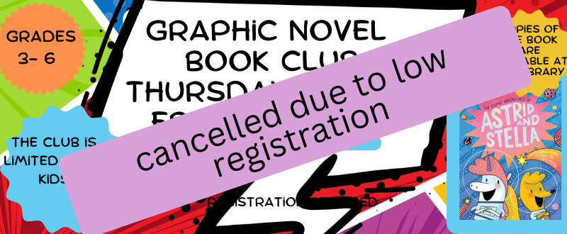 CANCELLED-Graphic Novel Book Club Thursday, January 23 from 4 – 5 pm