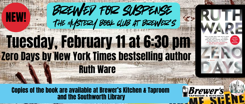 Brewed for Suspense – Zero Days by Ruth Ware – February 11 at 6:30 pm