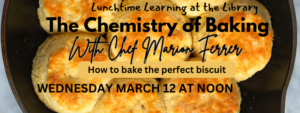 Picture of biscuits in a pan with The chemistry of baking with chelf Marion Cardwell-Ferrer