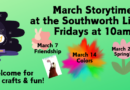 March Storytimes – Fridays at 10am