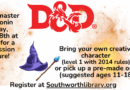 Dungeons & Dragons Single Session – Saturday, October 18 at 10:30am
