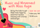 Miss Angie’s Music & Movement- Saturday, February 14th at 10:30am