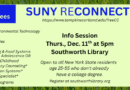 SUNY ReConnect Info Session – Thursday, December 11th at 5pm
