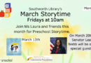 March Preschool Storytimes – Fridays at 10am