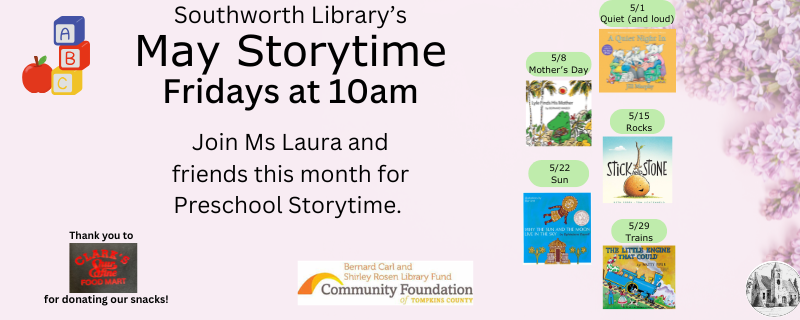 May Preschool Storytime – Fridays at 10am