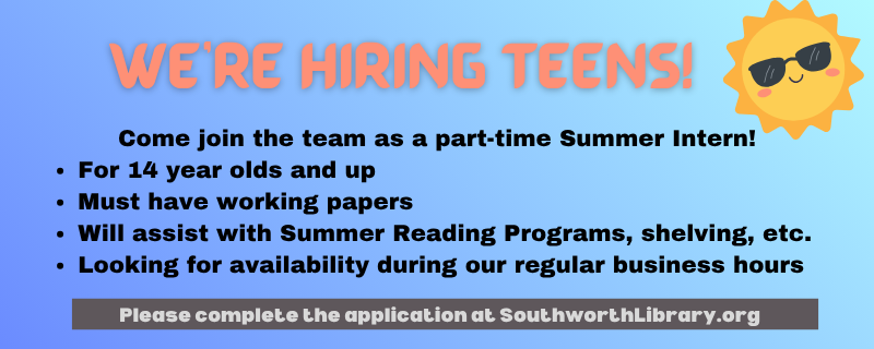 Now Hiring Teen Summer Interns