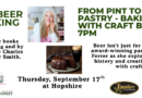 Books, Beer and Baking – Thursday, September 17th at 6pm at Hopshire Farm & Brewery