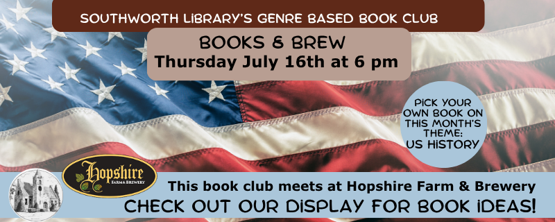 Books & Brew – Thursday, July 16th at 6pm at Hopshire Farm & Brewery