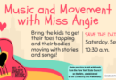 Miss Angie’s Music & Movement – Saturday, September 26th at 10:30am
