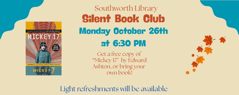 Silent Book Club – Monday, October 26th at 6:30pm