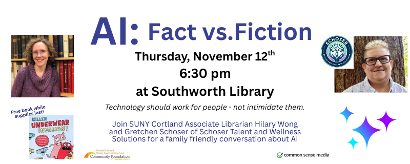 AI: Fact vs. Fiction, Thursday November 12th at 6:30