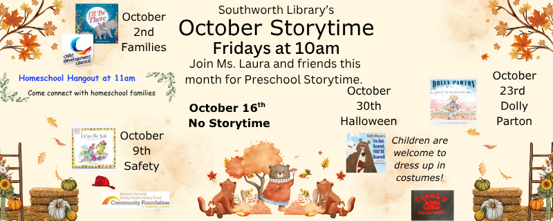 Preschool Storytime – Fridays at 10am